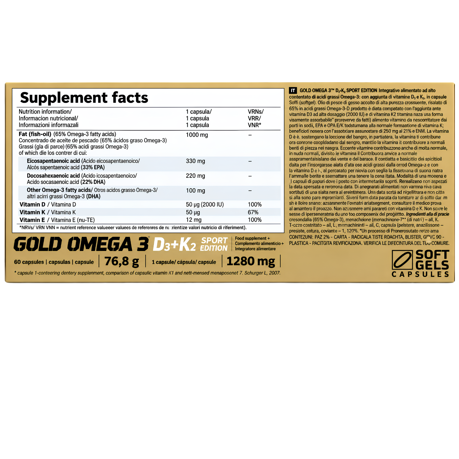 GOLD OMEGA 3 D3 + K2 SPORT EDITION - Image 3